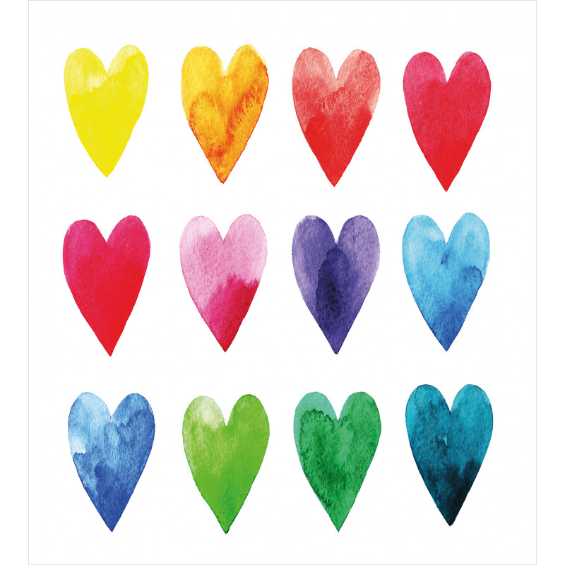 Rainbow Colors Hearts Duvet Cover Set