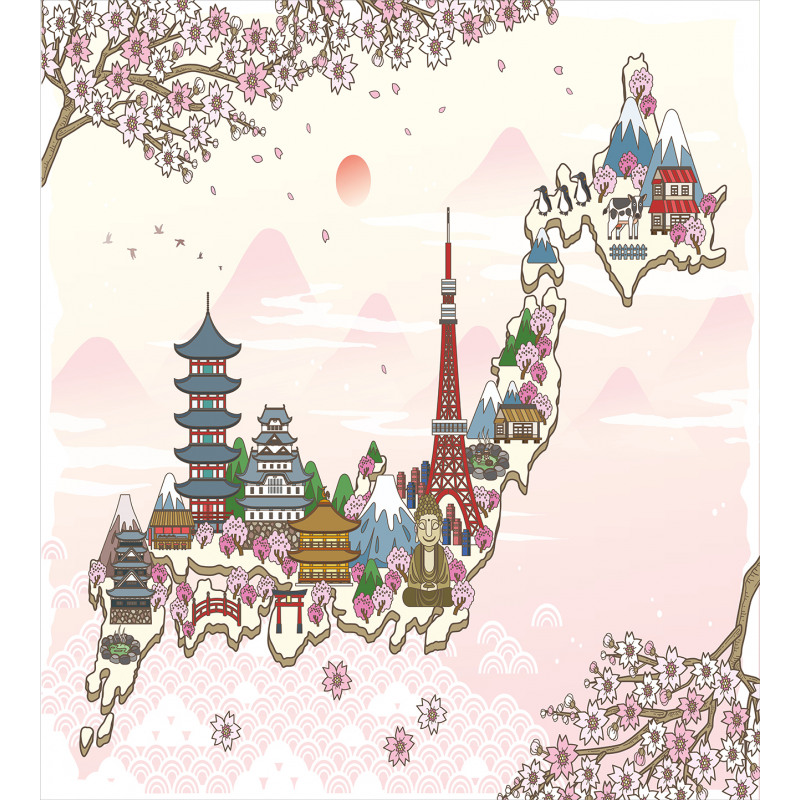 Travel Poster Sakura Duvet Cover Set