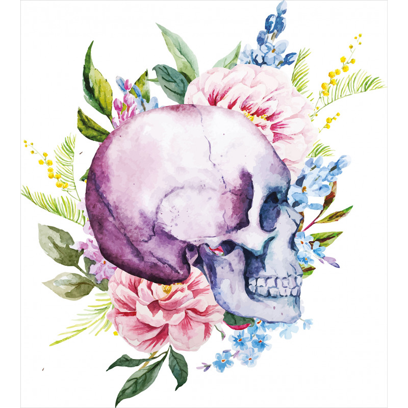 Abstract Skull Flowers Duvet Cover Set