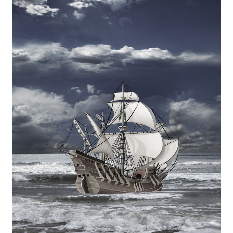 Caribbean Pirates Ship Duvet Cover Set