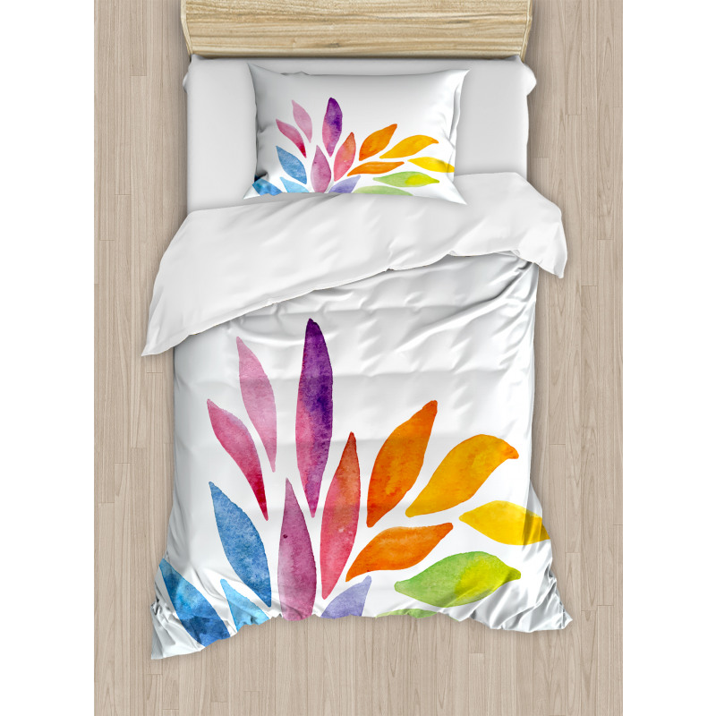 Rainbow Colored Flower Duvet Cover Set