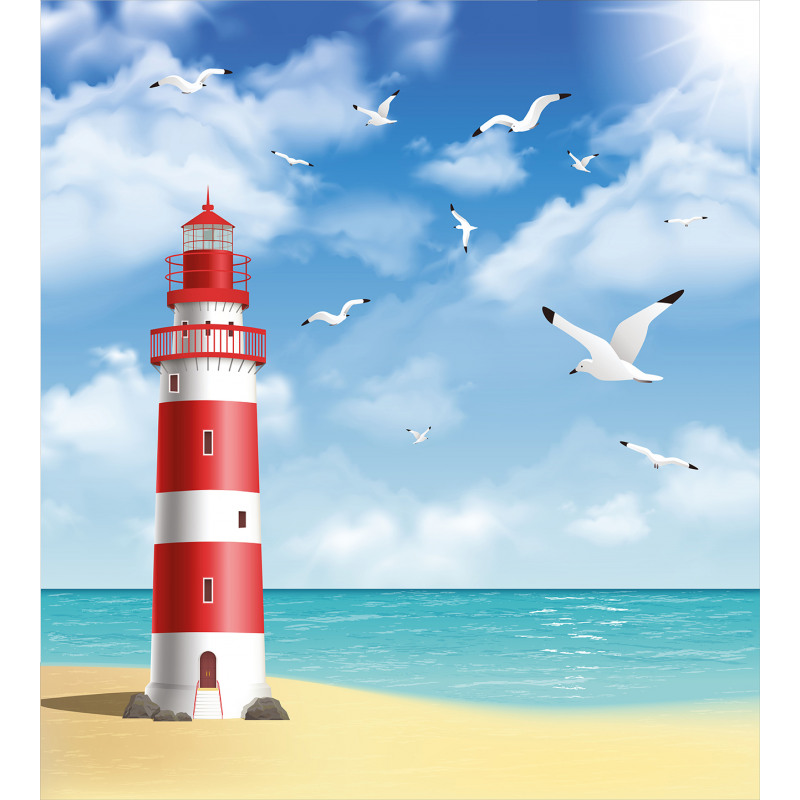 Lighthouse Seagulls Ocean Duvet Cover Set