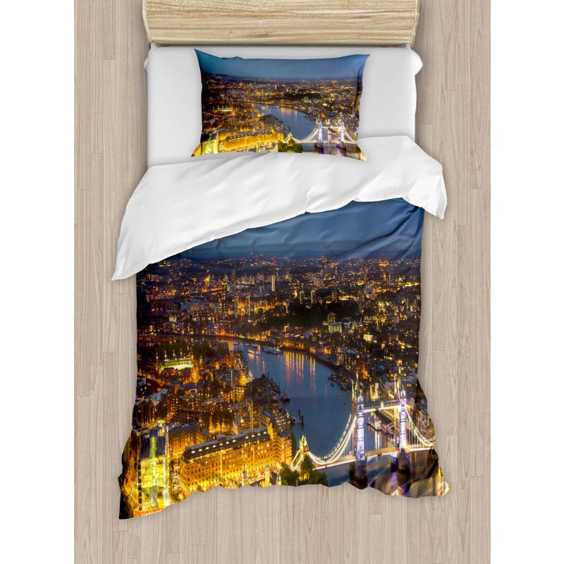 Sunset at London City Duvet Cover Set