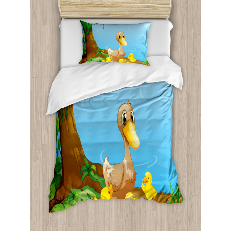 Duck and Ducklings Duvet Cover Set