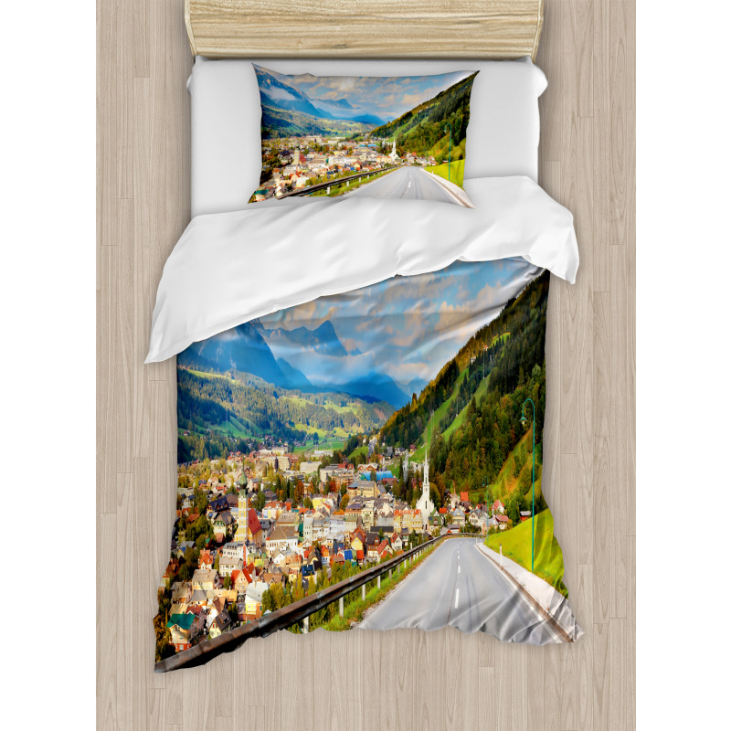 Road Alps Small Town Duvet Cover Set