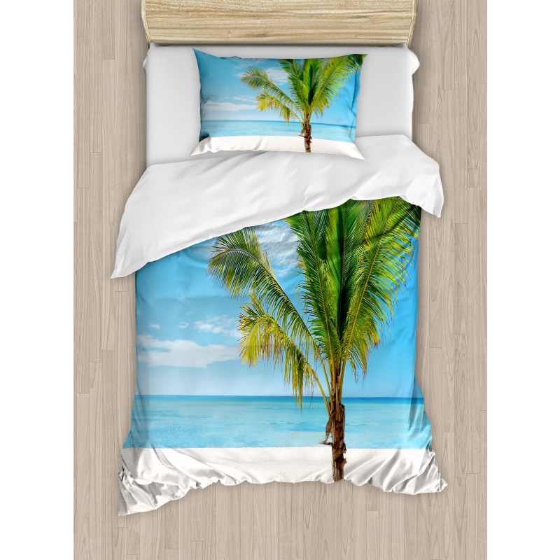 Coconut Palm at Beach Duvet Cover Set