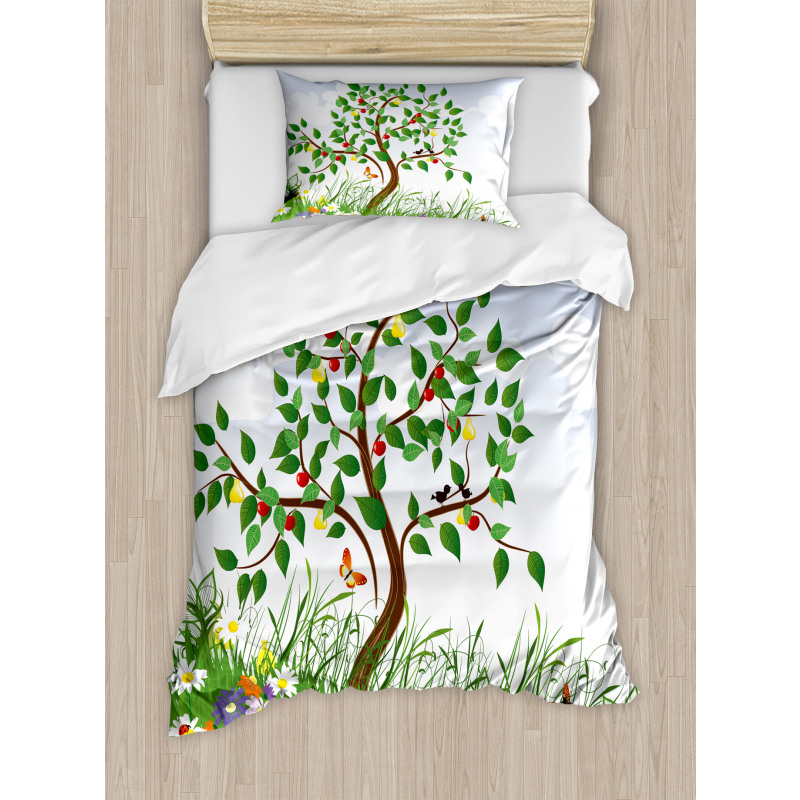 Cartoon Garden Colorful Duvet Cover Set