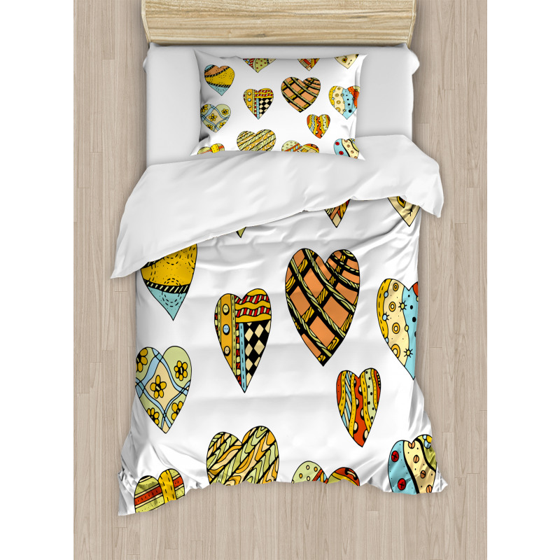 Heart Shapes Pattern Duvet Cover Set