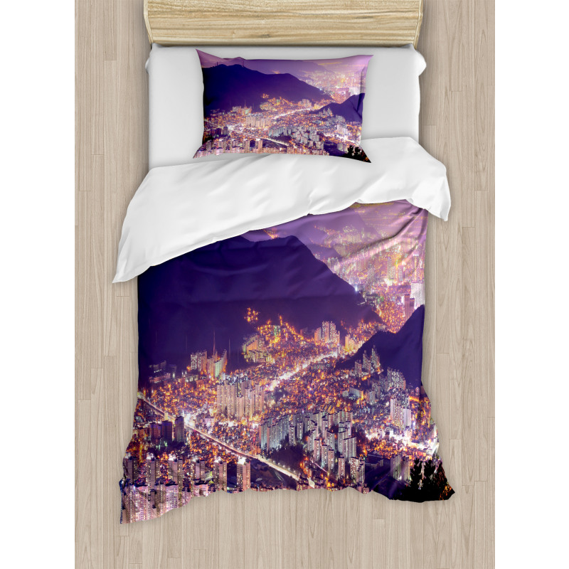 Skyline of Busan Korea Duvet Cover Set