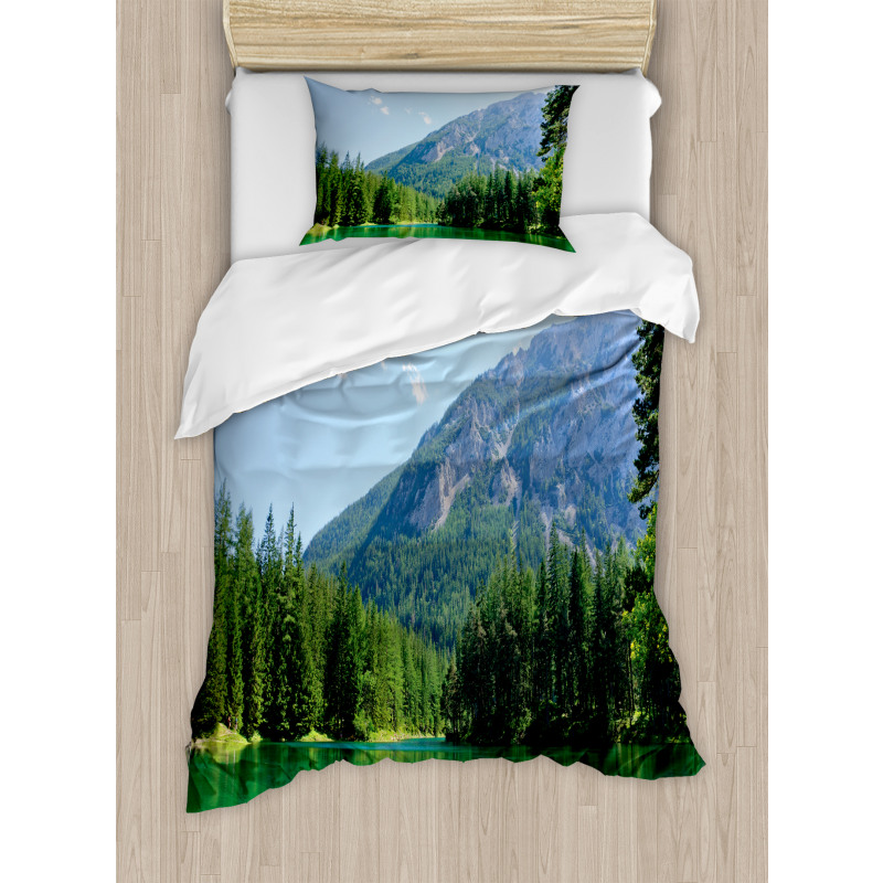 Forest Lake in Valley Duvet Cover Set