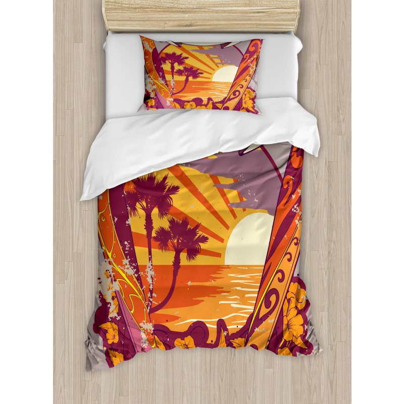 Retro Exotic Summer Duvet Cover Set