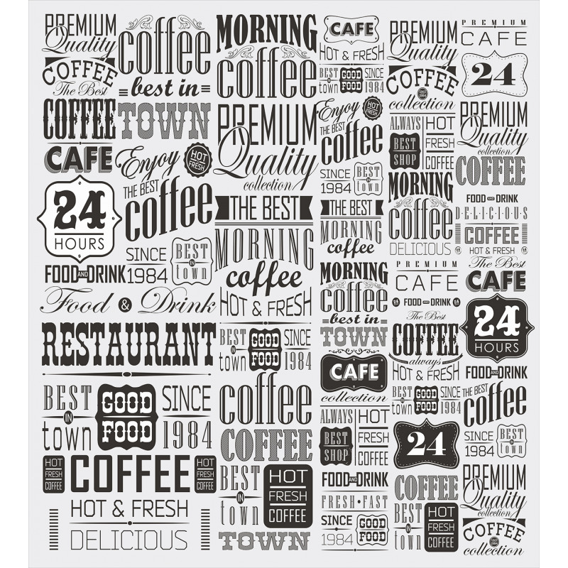 Retro Coffee Texts Duvet Cover Set