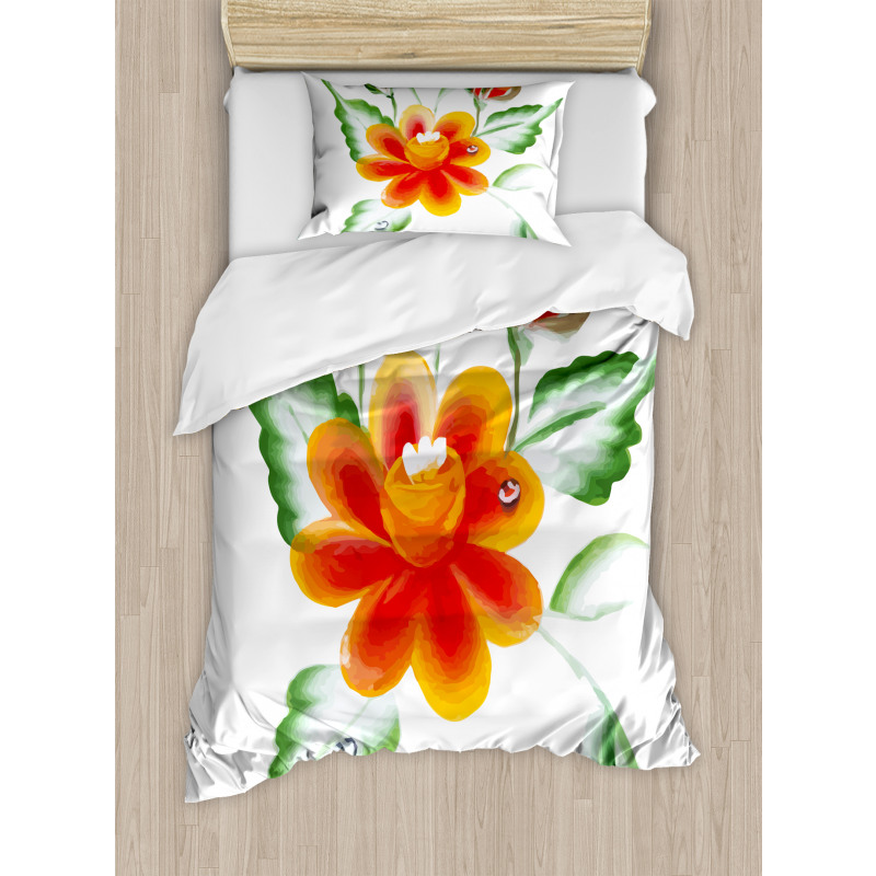 Daffodils in Watercolors Duvet Cover Set