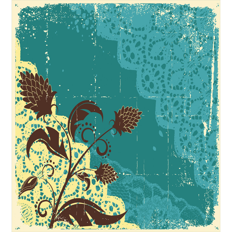 Flower on Lacework Aged Duvet Cover Set