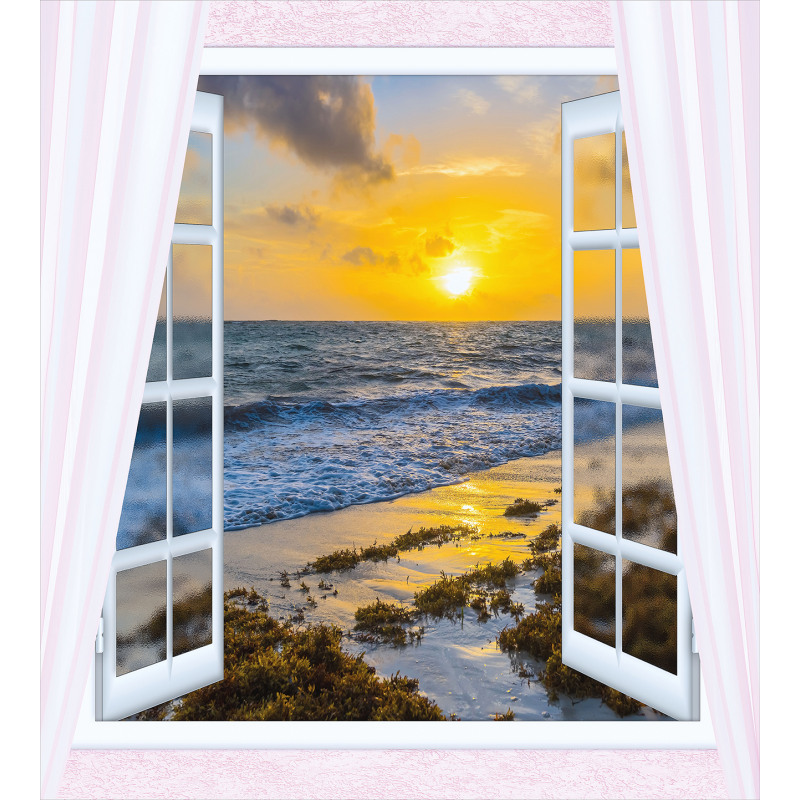 Open Window Sunrise Sea Duvet Cover Set
