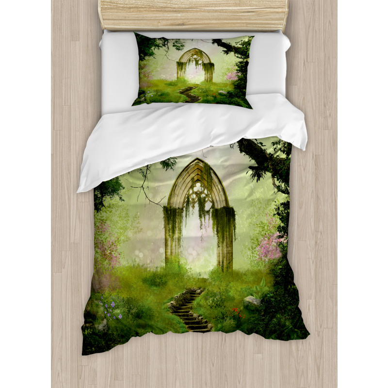 Fantasy Gate in Forest Duvet Cover Set