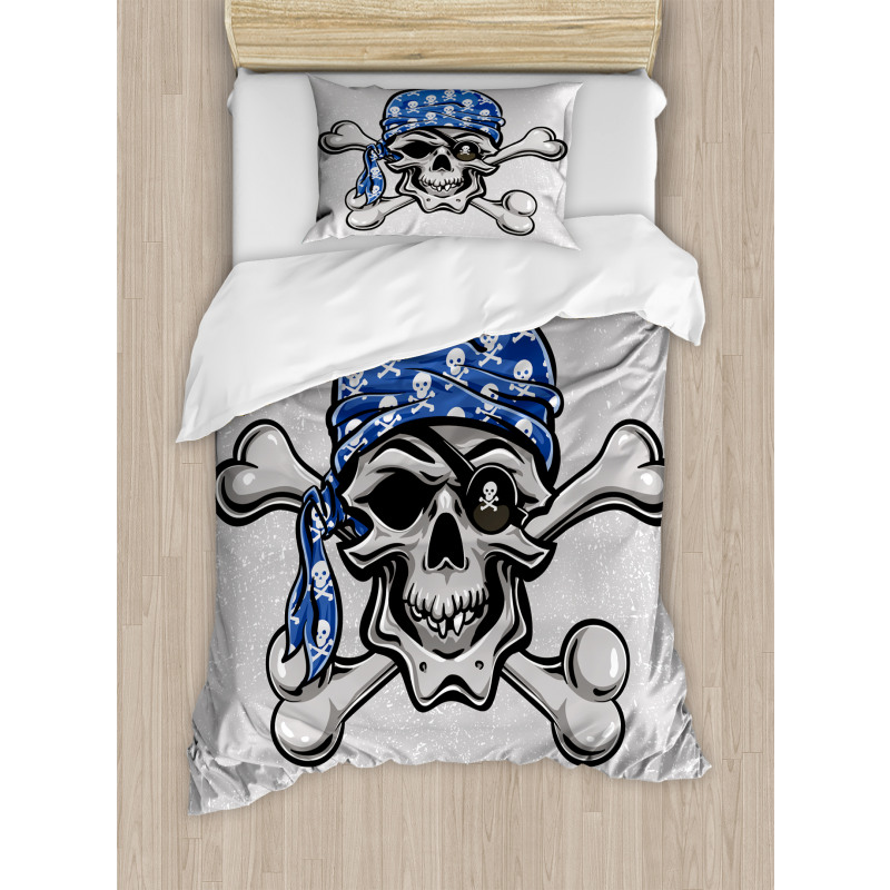 Pirate Evil Head Bones Duvet Cover Set