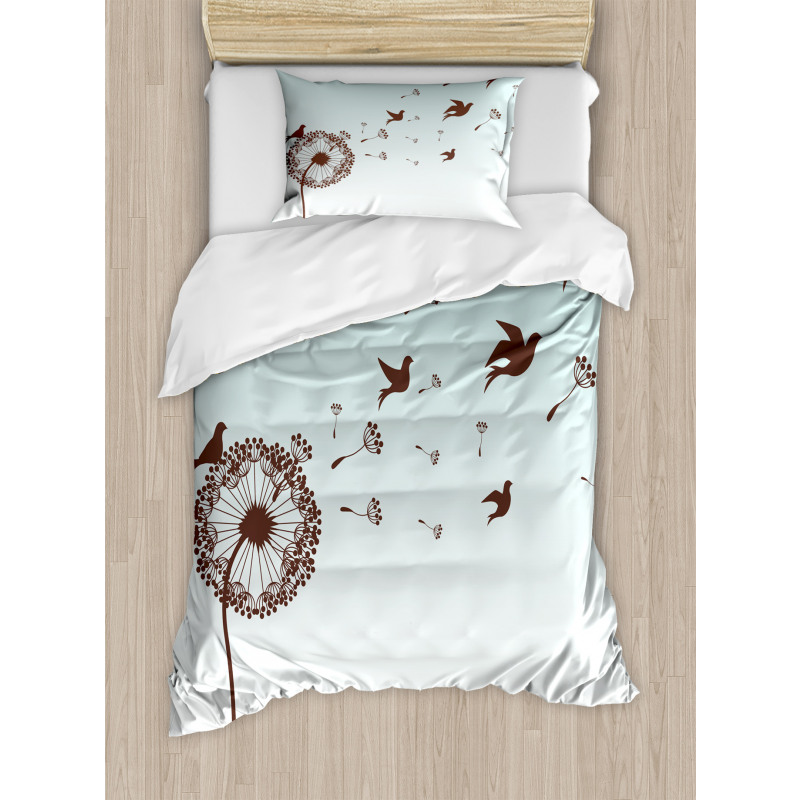 Dandelion Doves Bloom Duvet Cover Set