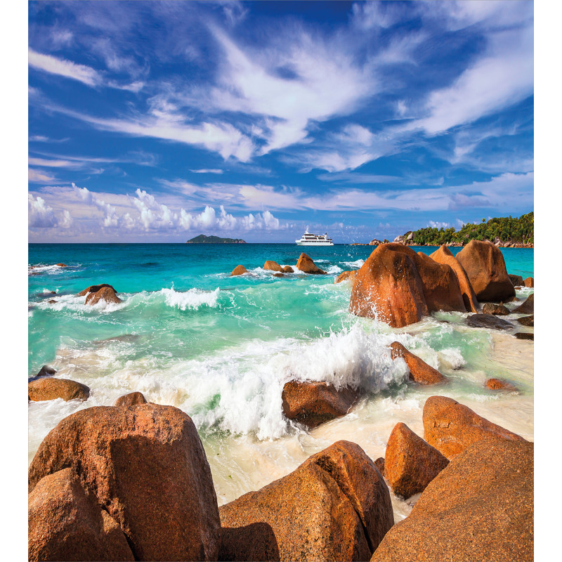 Rocky Coast Seychelles Duvet Cover Set