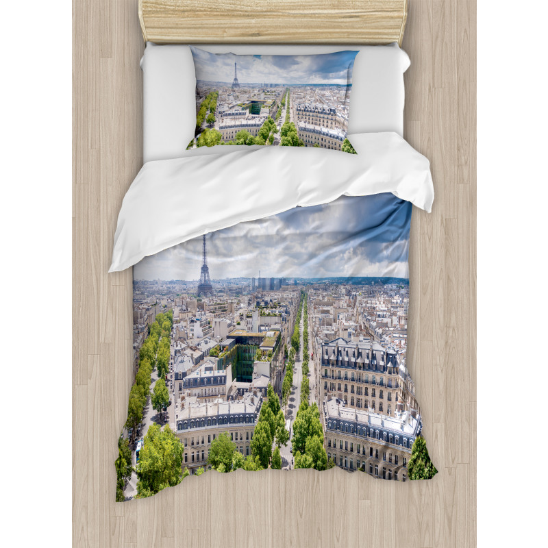 Aerial View Paris Duvet Cover Set