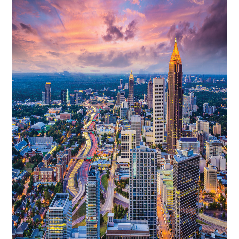 Atlanta City Georgia Town Duvet Cover Set