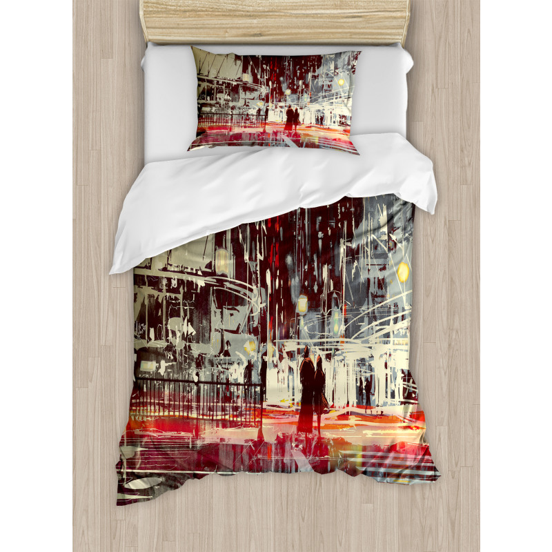 Gloomy City Streets Duvet Cover Set