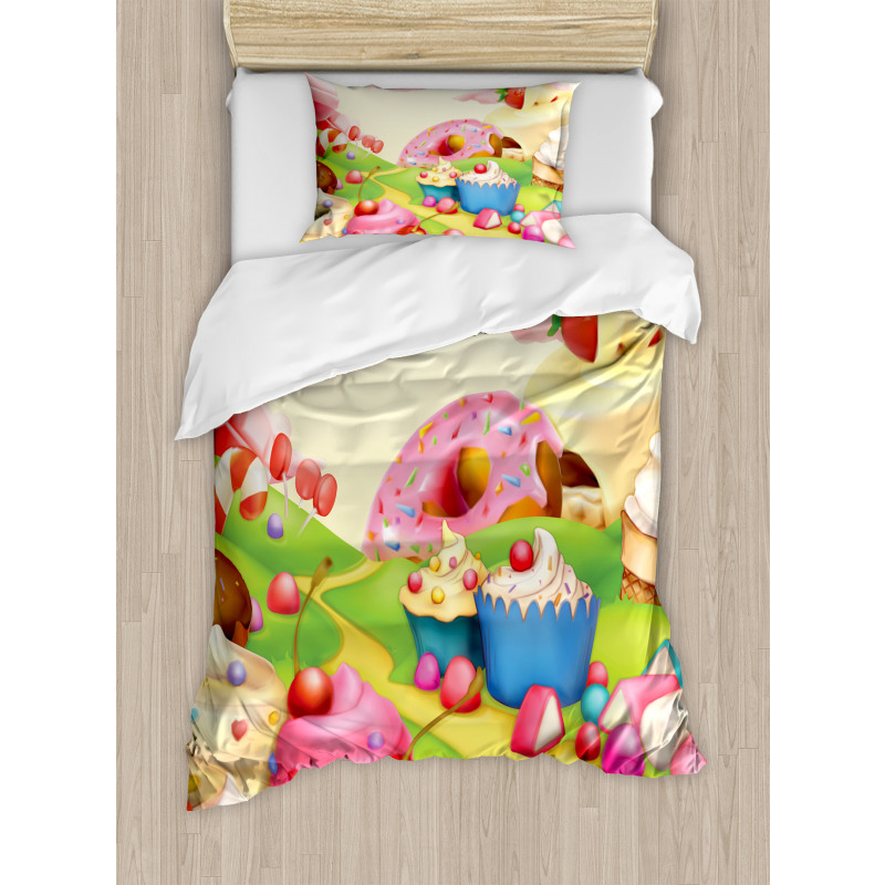 Yummy Donuts Land Duvet Cover Set