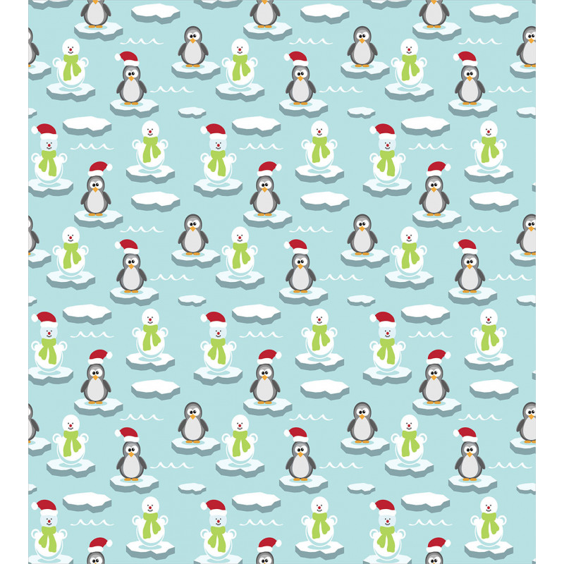 Penguin Snowman Ice Floe Duvet Cover Set