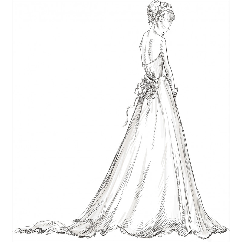 Princess Sketchy Bride Duvet Cover Set