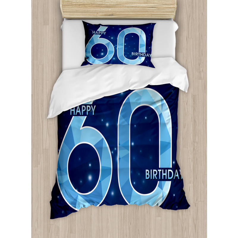 Birthday 60 Stars Duvet Cover Set