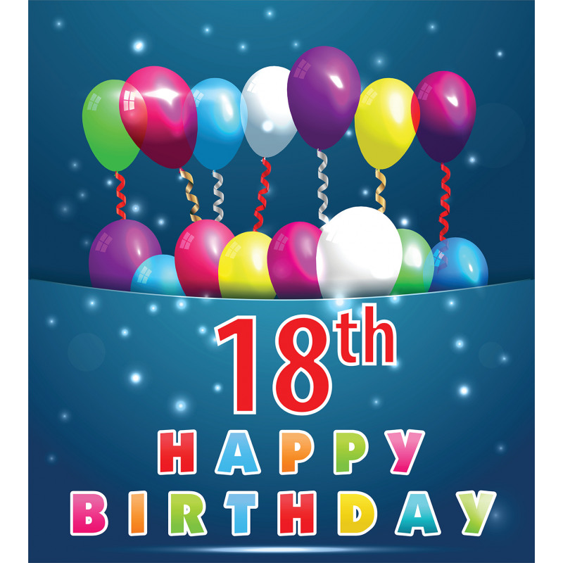 18 Birthday Balloons Duvet Cover Set