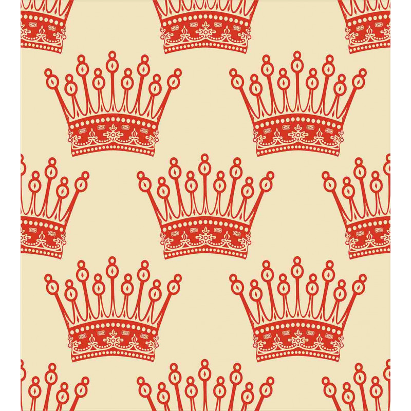 Vintage Red Crown Pattern Duvet Cover Set