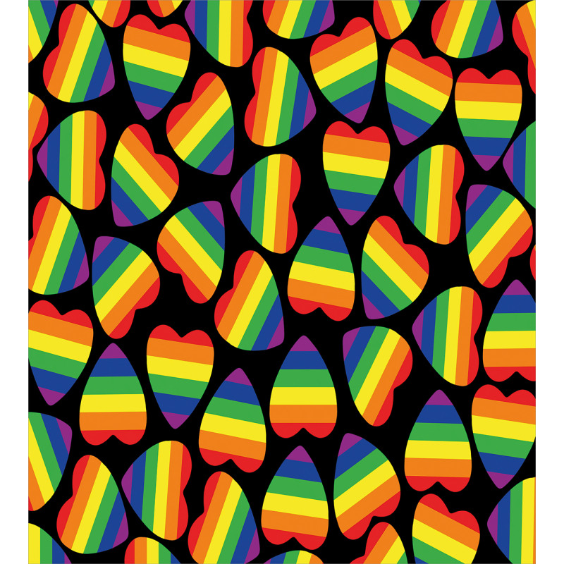 Hearts Gay Pride Flag Duvet Cover Set