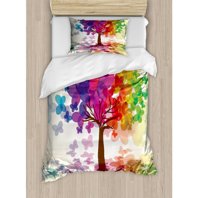 Colorful Spring Tree Duvet Cover Set