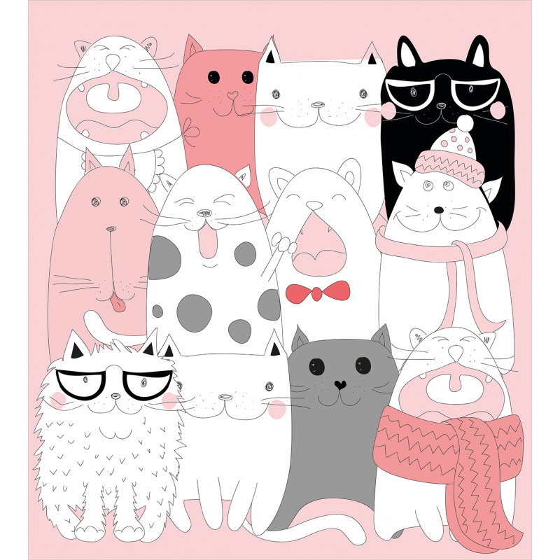 Funny Kittens Humor Doodle Duvet Cover Set
