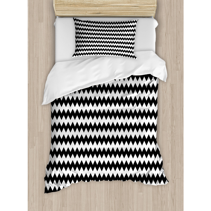 Zigzags Black and White Duvet Cover Set