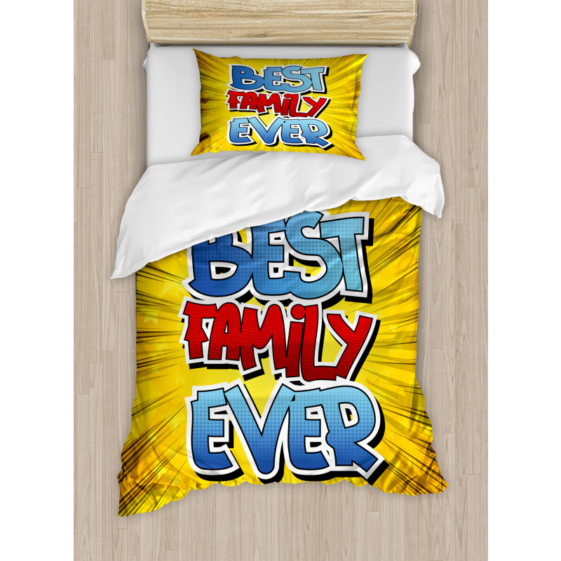 Best Family Ever Words Duvet Cover Set