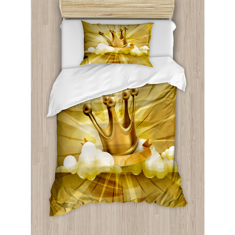 Fairytale Crown and Clouds Duvet Cover Set