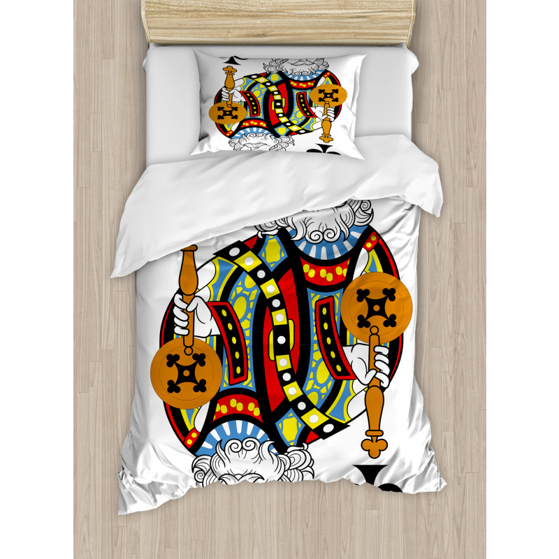 King of Clubs Gamble Card Duvet Cover Set