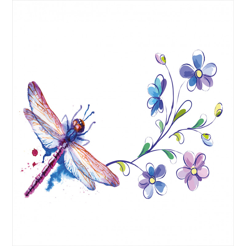 Ivy Flowers Dragonflies Duvet Cover Set