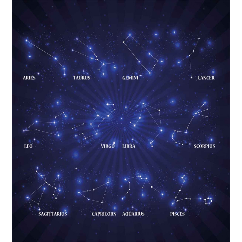 Astrology Stars Duvet Cover Set