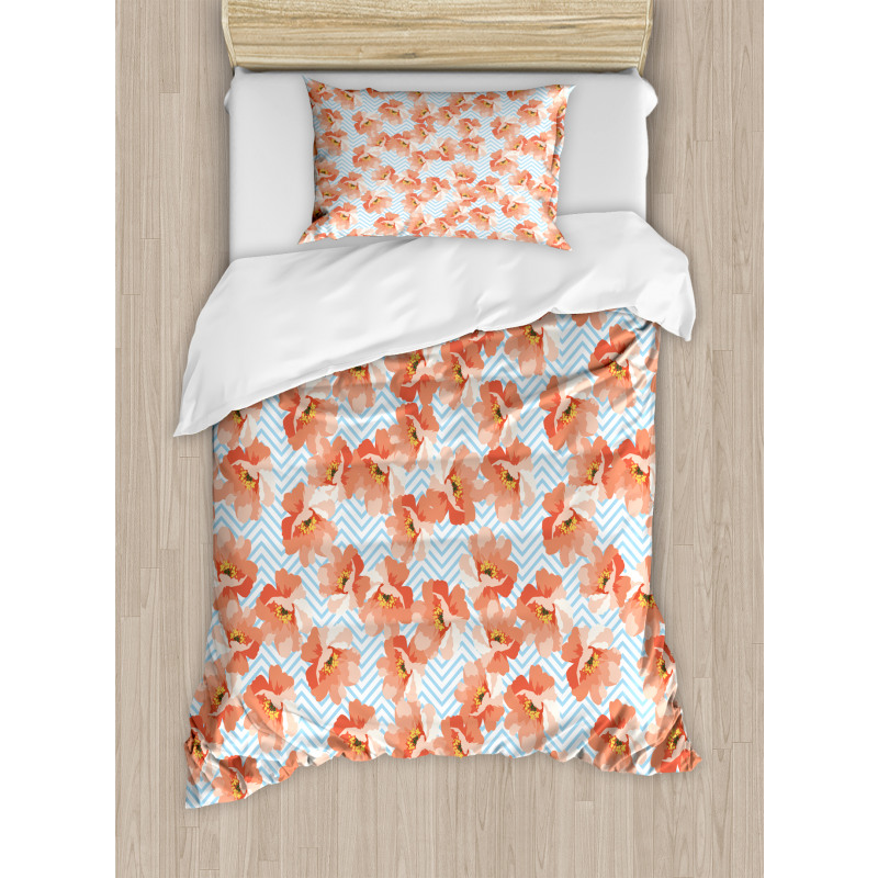 Romantic Poppy Flowers Duvet Cover Set