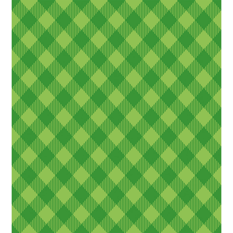 Retro Green Checkered Duvet Cover Set