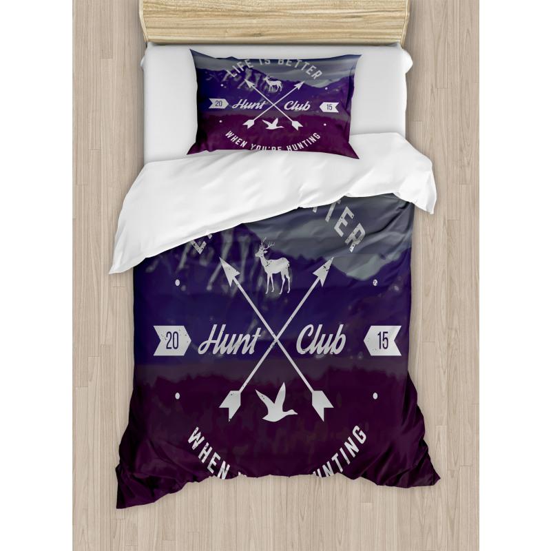 Grunge Emblem Duvet Cover Set