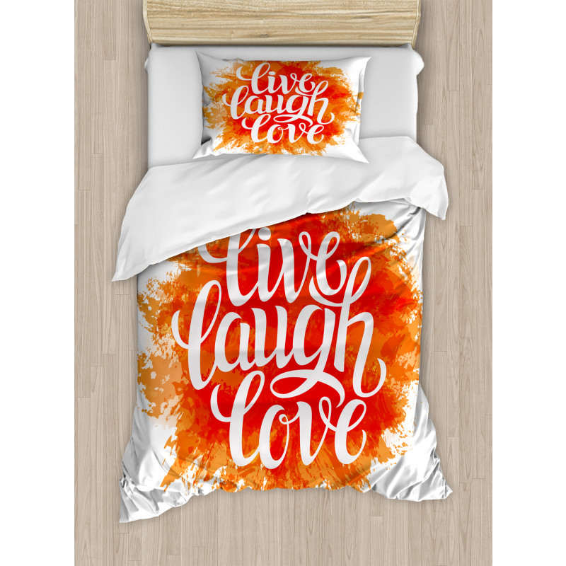 Cheerful Phrase Duvet Cover Set