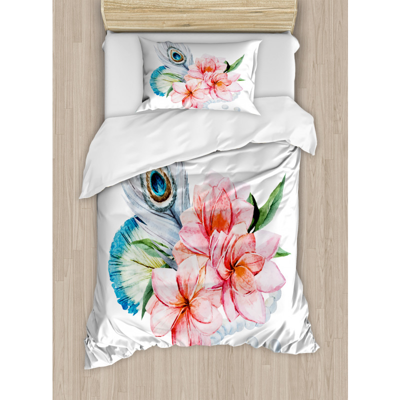 Peony and Peacock Duvet Cover Set