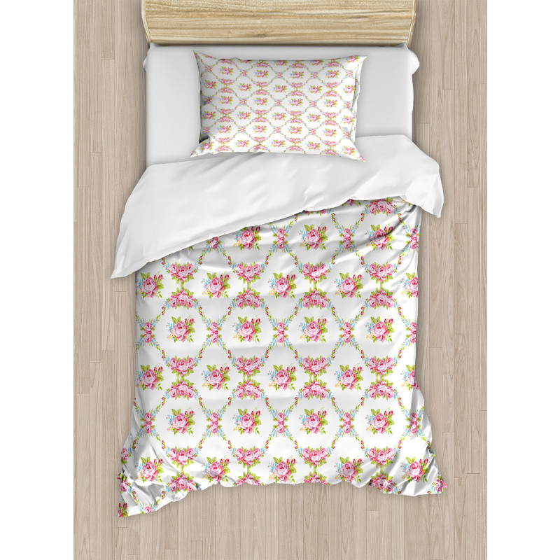 Curvy Borders Roses Duvet Cover Set