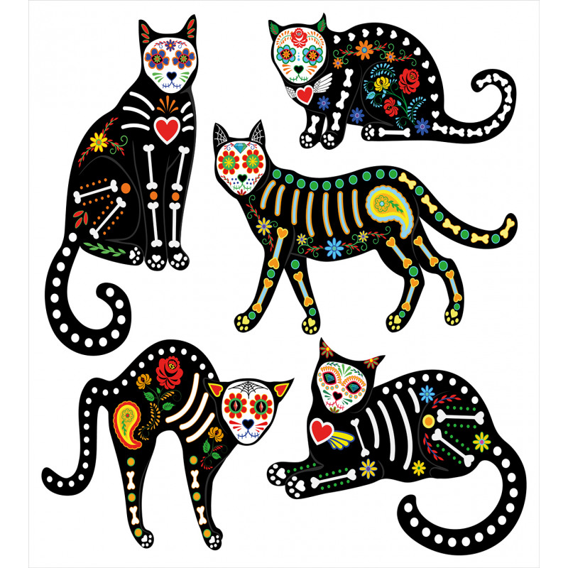 Ornate Black Cats Duvet Cover Set