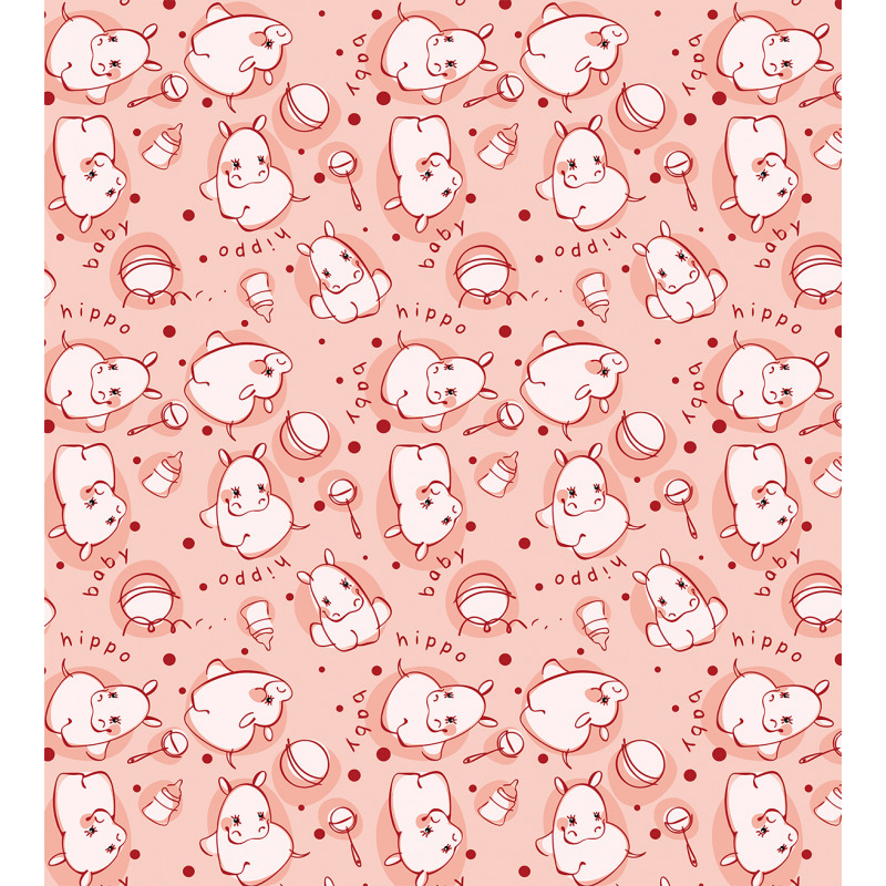 Hippo Pattern Duvet Cover Set