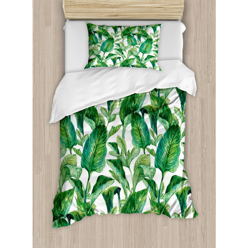 Watercolored Banana Tree Duvet Cover Set